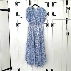 Blue and White Printed LoveShackFancy Maxi Dress